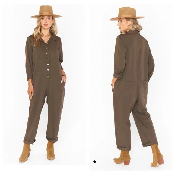 NWT! Show Me Your MuMu Fargo Jumpsuit in Olive size Medium - Picture 2 of 6